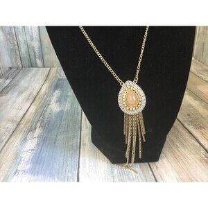 Gold Necklace with Tasseled Pendant